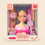 Blonde Doll Styling Head with Comb and Hair Accessories