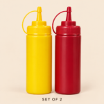 Condiment Squeeze Bottles Set of 2 – Red & Yellow
