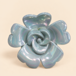 Iridescent Blue Rose Flower Hair Claw Clip