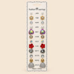 12 Pair Monthly Stud Earrings Set – January to December
