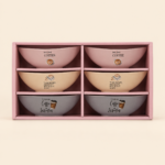 Momaz Coffee-Themed Porcelain Bowl Set – 6 Pieces