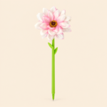 Artificial Pink Lotus Flower Ballpoint Pen