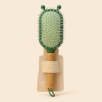 Green Wooden-Handle Pet Pin Grooming Brush