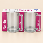 Berlin Clear Glass Mugs 320 ml – Set of 2 - Image 3