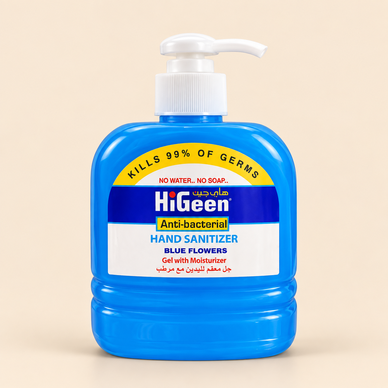 ChatGPT Image Sep 17, 2026, 02_20_59 PM (2) HiGeen Anti-Bacterial Blue Flowers Hand Sanitizer Gel with Moisturizer 500 ml - Image 1