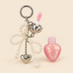 Romantic Rain Heart Lock Lip Gloss Keychain