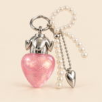 Romantic Rain Heart Lock Lip Gloss Keychain - Image 4