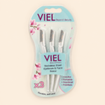 Viel Stainless Steel Eyebrow & Face Razor 3-Pack