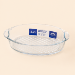 Momaz Groove Oval Borosilicate Glass Baking Dish 3.7L