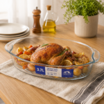 Momaz Groove Oval Borosilicate Glass Baking Dish 3.7L - Image 2