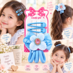 Bow Hair Accessories Set for Girls – Assorted Colors - Image 4
