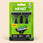 WETELL Triple Blade Disposable Razors for Men with Aloe & Vitamin E – 5 Pack