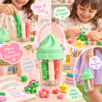 Kids Ice Cream Modeling Clay Cup Set with Carry Handle - Image 2
