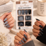 Fancy Color Press-On Nails – Gray to Black Assortment, 96 Pieces - Image 2