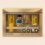 V.V.LOVE Robot Homme Gold 4-Piece Men’s Fragrance Gift Set - Image 2