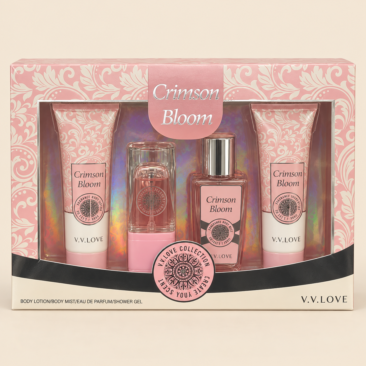 ChatGPT Image Sep 24, 2026, 02_37_12 PM V.V.LOVE Crimson Bloom 4-Piece Perfume Gift Set for Women - Image 1