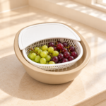 Fruit & Vegetable Washing Bowl with Strainer and Lid - Image 5