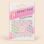 3D Floral Nail Art Stickers – Multicolor Flowers