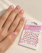 3D Floral Nail Art Stickers YG129 – Pink, Orange & Purple Flowers - Image 2