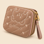 Women’s Heart Embroidered Zip Wristlet Wallet – Taupe