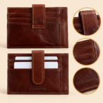 Cambridge Brown Card Holder Wallet with Strap Closure for Men