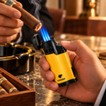 COHIBA Yellow Triple Jet Flame Butane Cigar Lighter with Built-In Cigar Punch- h -164 - Image 2