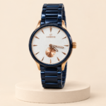 Cambridge Navy Blue Bracelet Watch with Rose Gold-Tone Accents