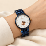 Cambridge Navy Blue Bracelet Watch with Rose Gold-Tone Accents - Image 2