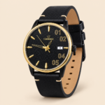 Cambridge Men’s Black and Gold Analog Watch with Date Display - Image 2