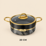Momaz German Diamond 20cm Non-Stick Cooking Pot with Glass Lid - Image 2
