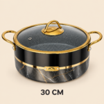 Momaz German Diamond  Non-Stick Cooking Pot with Glass Lid- 30 cm - Image 3