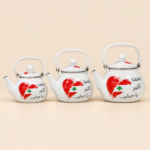 Momaz Tea Kettle Set – Lebanon Heart Design – 3 Kettles