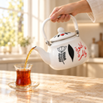 Momaz Enamel Tea Kettle Set – Al Helwe Wal Morra – 3 Kettles - Image 2