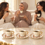 Brokar Gold Rim Coffee 6 "Cup " & 6 "Saucer" Set momaz - Image 2
