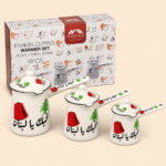 MOMAZ Lebanese Design Enamel Coffee Warmer Set – 3 Pieces