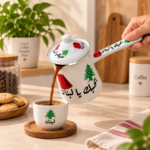 MOMAZ Lebanese Design Enamel Coffee Warmer Set – 3 Pieces - Image 2