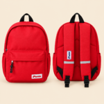 Pronto Red Backpack with Front Pocket and Padded Shoulder Straps