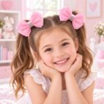 Nice Glitter Bow Hair Clips with Rhinestone Detail – 2 Pieces - Image 3