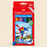 Faber-Castell 12 Watercolour Pencils Set with Brush