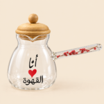 Glass Coffee Pot with Wooden Lid – 1 Piece/ small size - Image 2