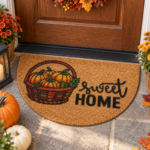 Momaz Sweet Home Pumpkin Half-Round Doormat 45 × 75 cm - Image 2