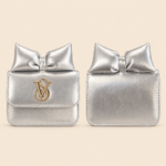 Silver Metallic Bow Mini Handbag