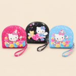 Girls Hello Kitty Floral Coin Purse with Wrist Strap