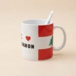 I Love Lebanon Mug with Spoon – Lebanese Flag Design