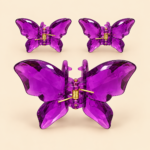 Clear Crystal Cut Butterfly Fashion Hair Claw – 3 Pcs/Card - Image 3