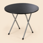 Round Folding Table 50cm – Black Wood Grain
