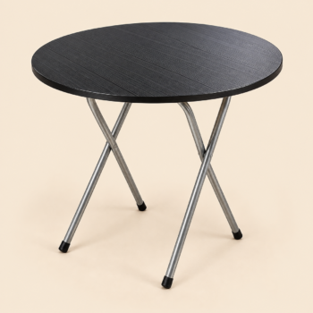 Round Folding Table 50cm – Black Wood Grain