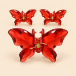 Clear Crystal Cut Butterfly Fashion Hair Claw – 3 Pcs/Card - Image 2