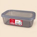 Foly Life Peggy Rectangular Food Storage Container – 1.2L, Smoke Gray