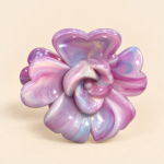 Marbled Rose Flower Hair Claw Clip – Pink & Purple